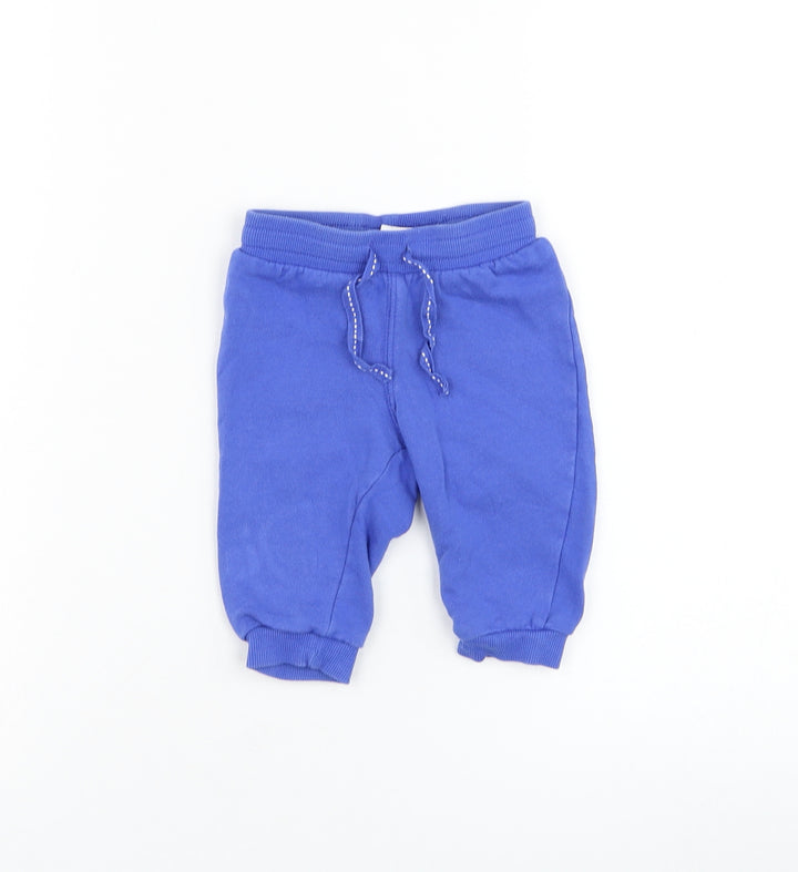 H&M Boys Blue  Cotton Jogger Trousers Size 3-6 Months  Pullover