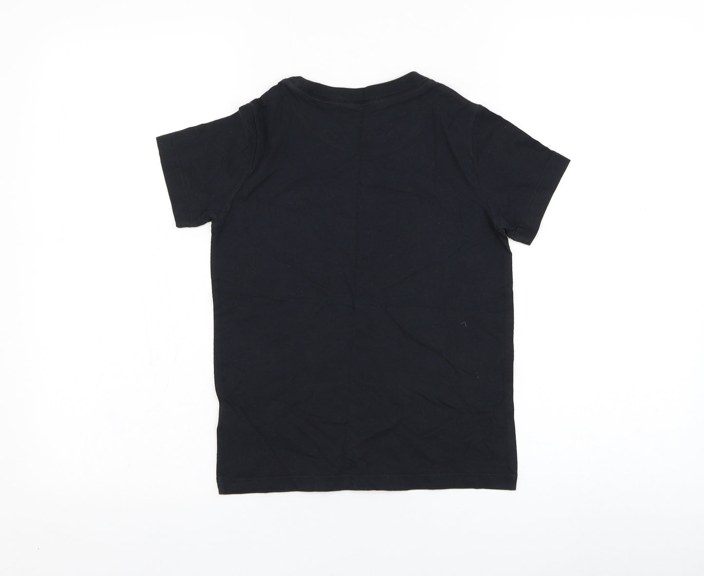 Nike Boys Black  Cotton Basic T-Shirt Size 8-9 Years Round Neck Pullover