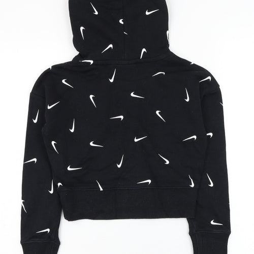 Nike Girls Black  Polyester Pullover Hoodie Size 7-8 Years  Pullover