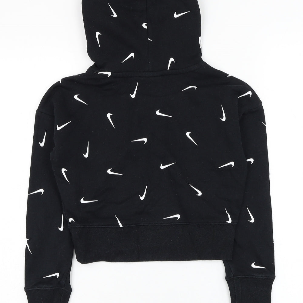 Nike Girls Black  Polyester Pullover Hoodie Size 7-8 Years  Pullover