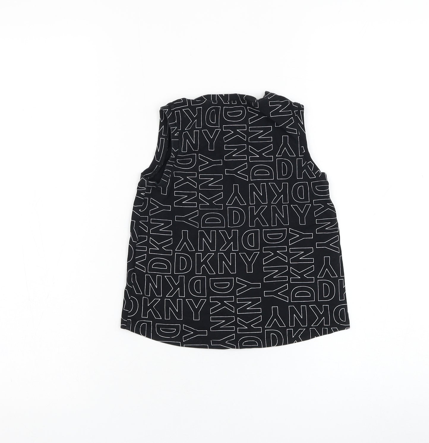 DKNY Girls Black  Camel Basic Tank Size 6 Years Round Neck Pullover