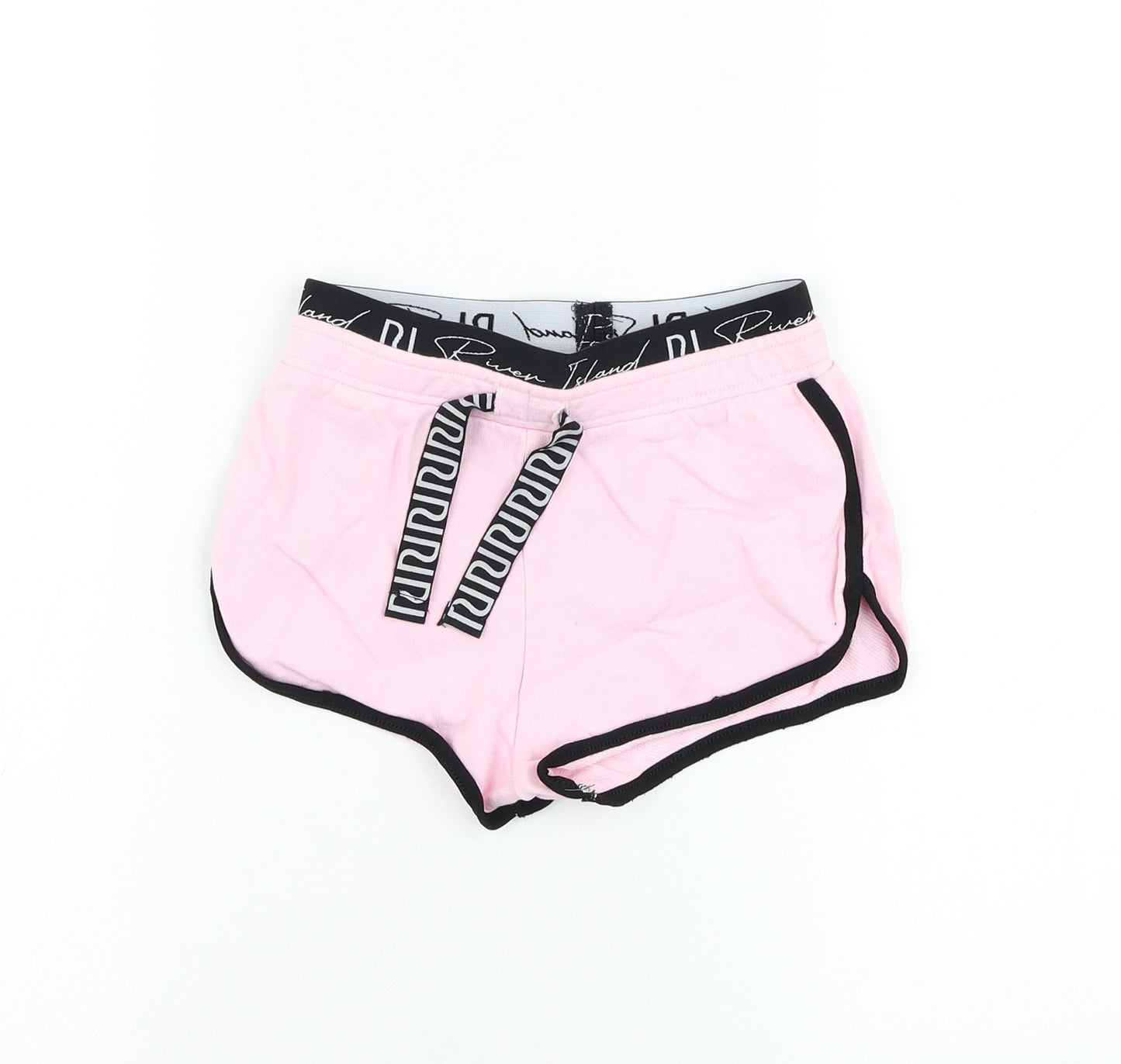 River Island Girls Pink  Polyester Sweat Shorts Size 5-6 Years  Regular Drawstring