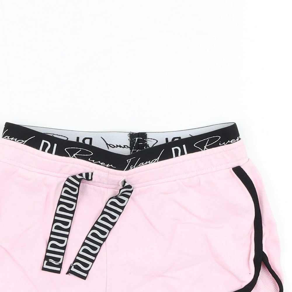 River Island Girls Pink  Polyester Sweat Shorts Size 5-6 Years  Regular Drawstring