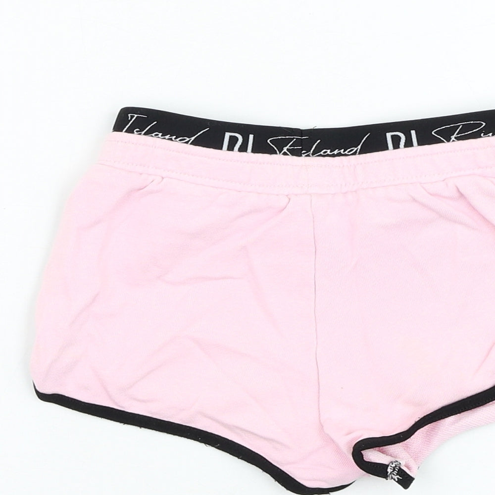 River Island Girls Pink  Polyester Sweat Shorts Size 5-6 Years  Regular Drawstring