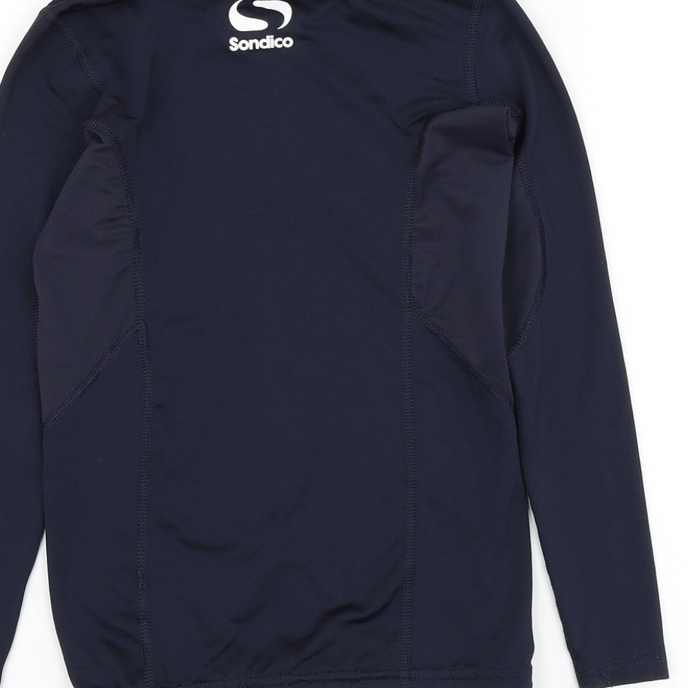 Sondico Boys Blue  Cotton Basic T-Shirt Size 9-10 Years Round Neck Pullover