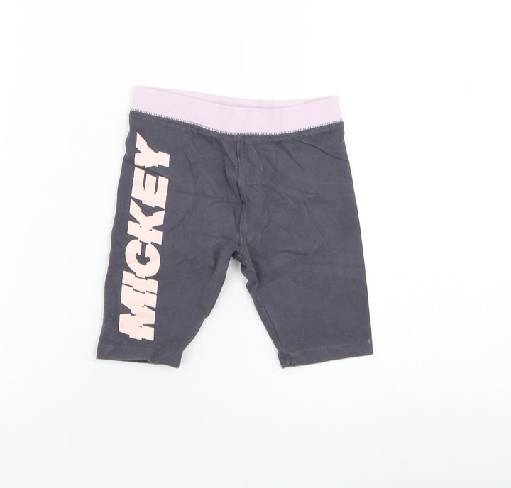 NEXT Girls Grey  Cotton Biker Shorts Size 5 Years  Regular  - Mickey Mouse