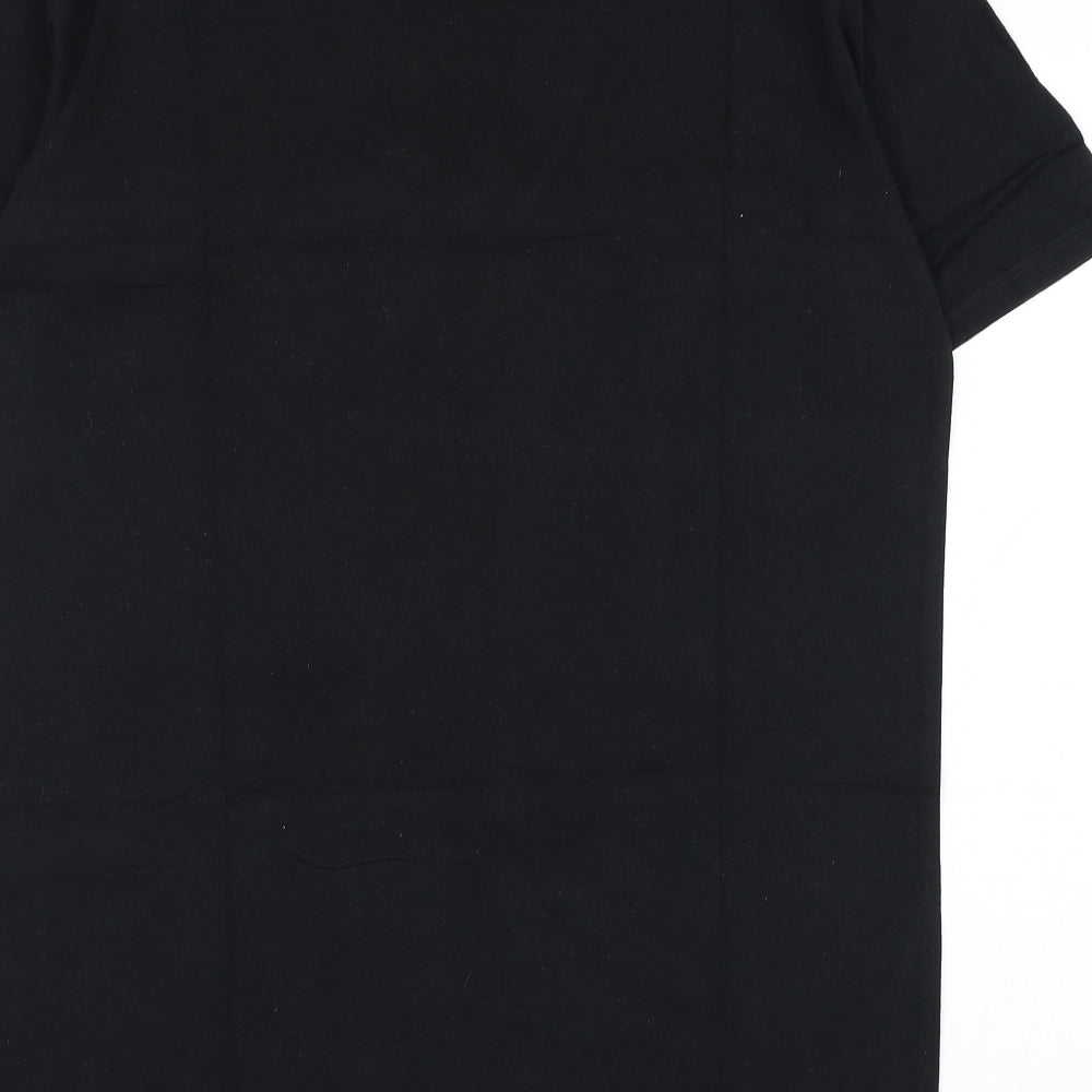 DKNY Mens Black  Cotton  T-Shirt Size M Round Neck  - Slogan