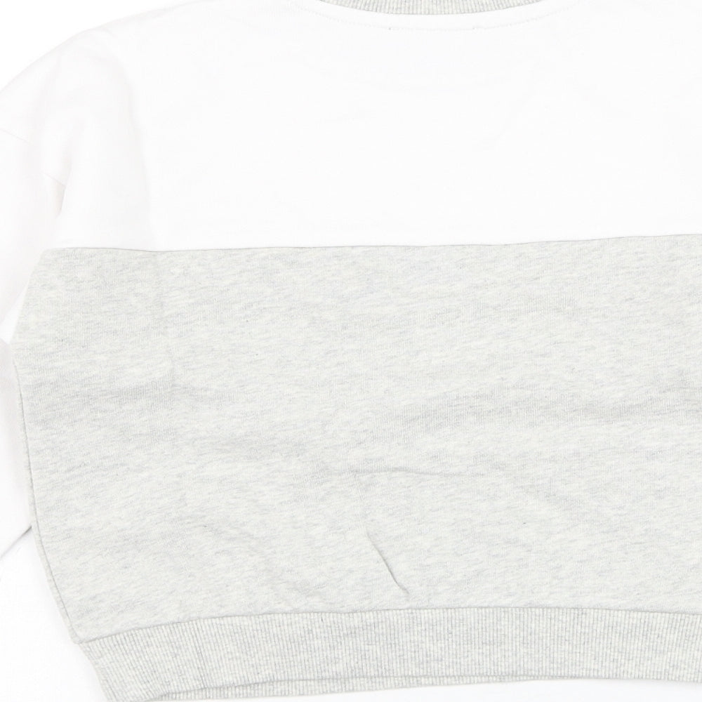 DKNY Girls White  Cotton Pullover Sweatshirt Size 8 Years  Pullover - NY