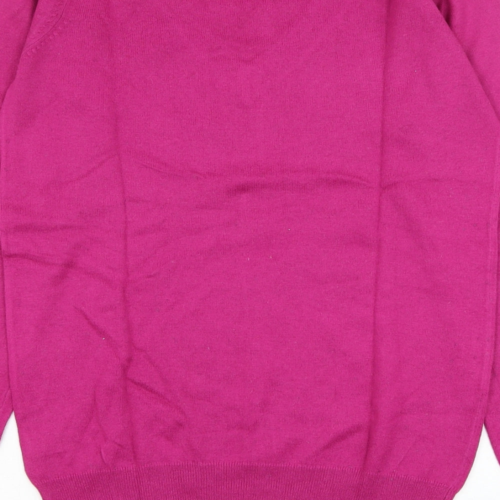 Joules Womens Orange V-Neck  Cotton Pullover Jumper Size 10
