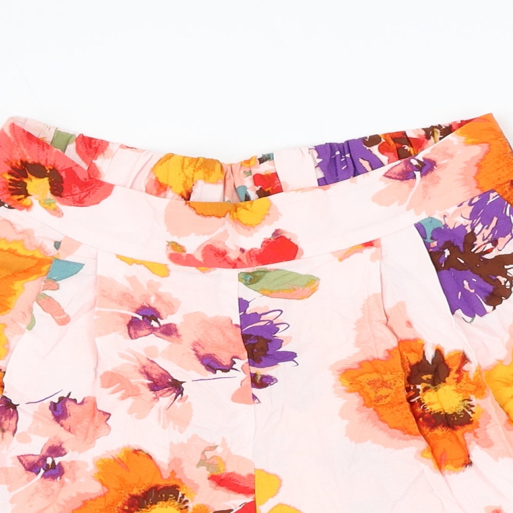 H&M Womens Pink Floral Polyester Bermuda Shorts Size 10 L6 in Regular