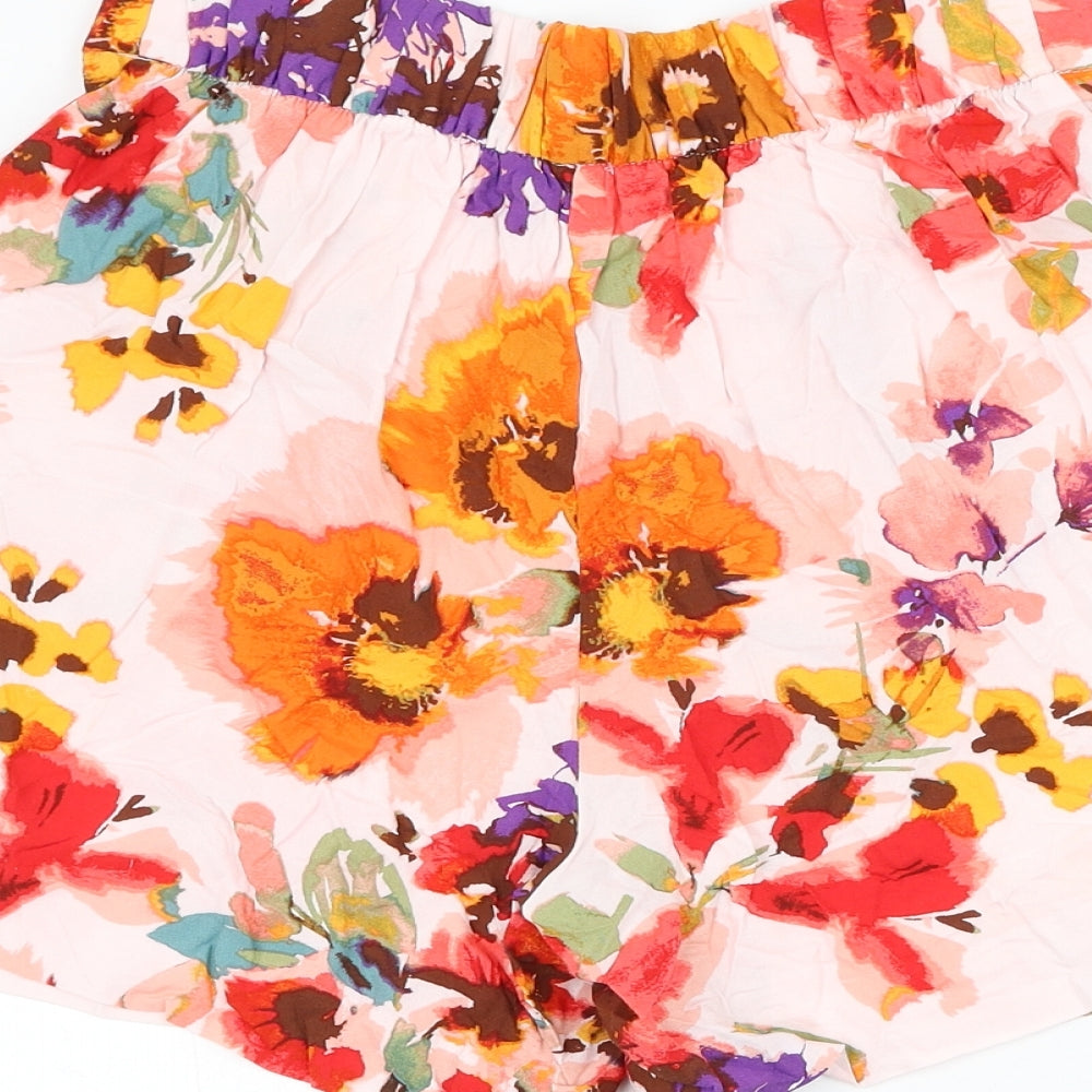 H&M Womens Pink Floral Polyester Bermuda Shorts Size 10 L6 in Regular