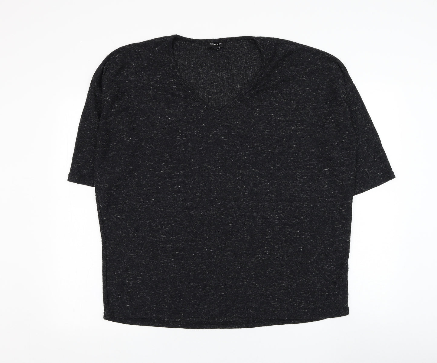 New Look Womens Black Round Neck  Polyester Pullover Jumper Size L
