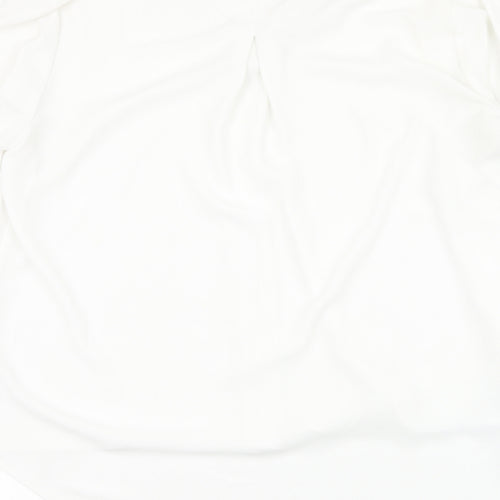 Dunnes Stores Womens White  Polyester Basic Blouse Size L V-Neck