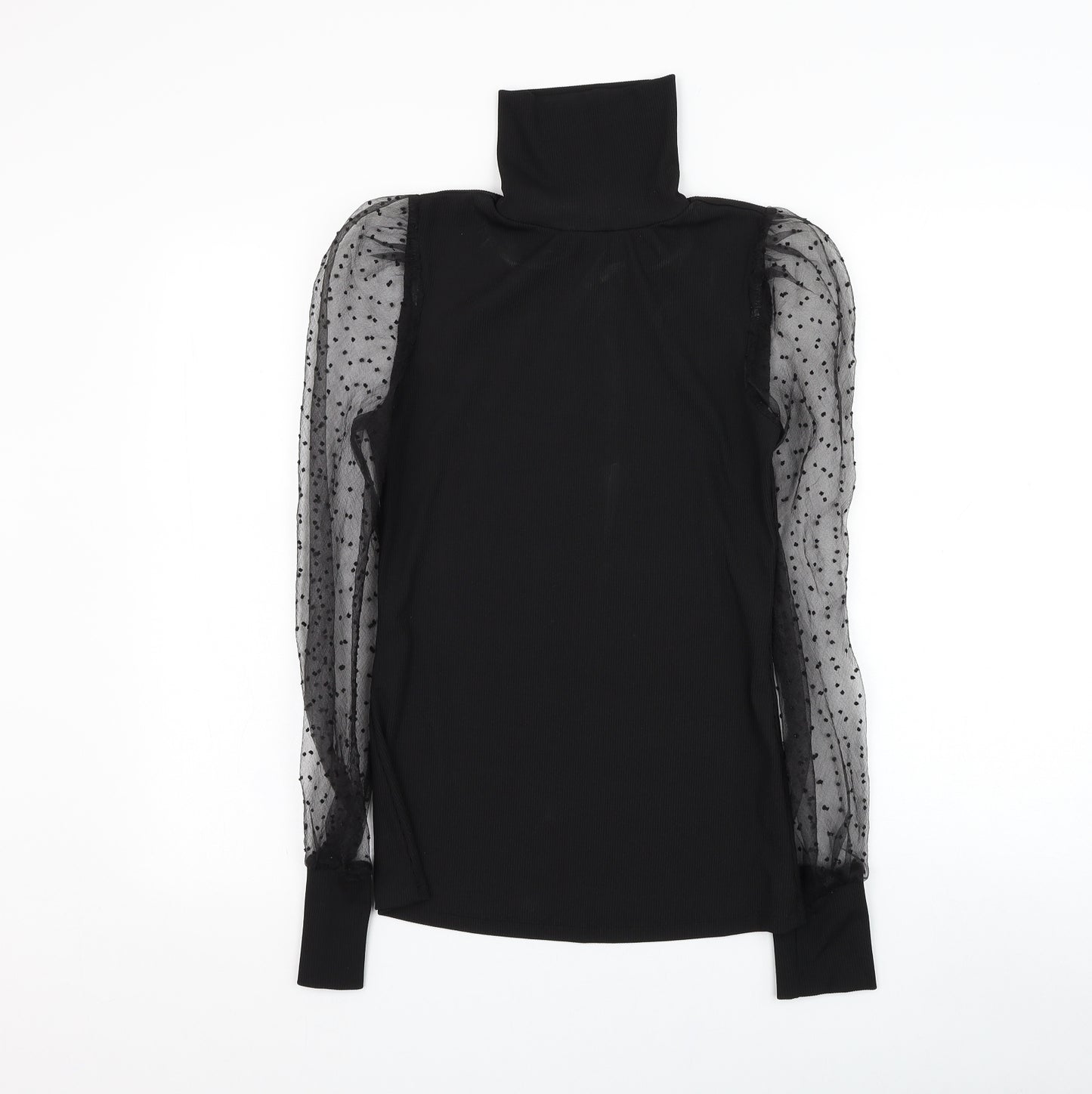 Very Womens Black  Polyester Basic Blouse Size 10 Mock Neck