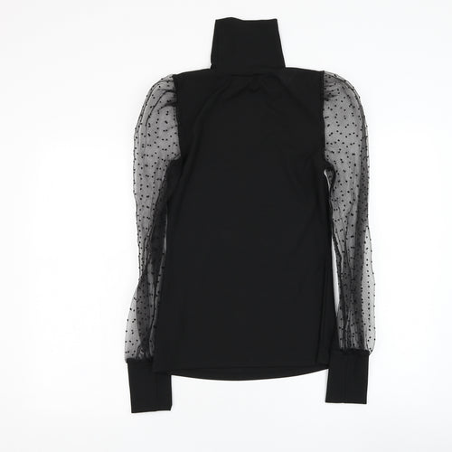 Very Womens Black  Polyester Basic Blouse Size 10 Mock Neck