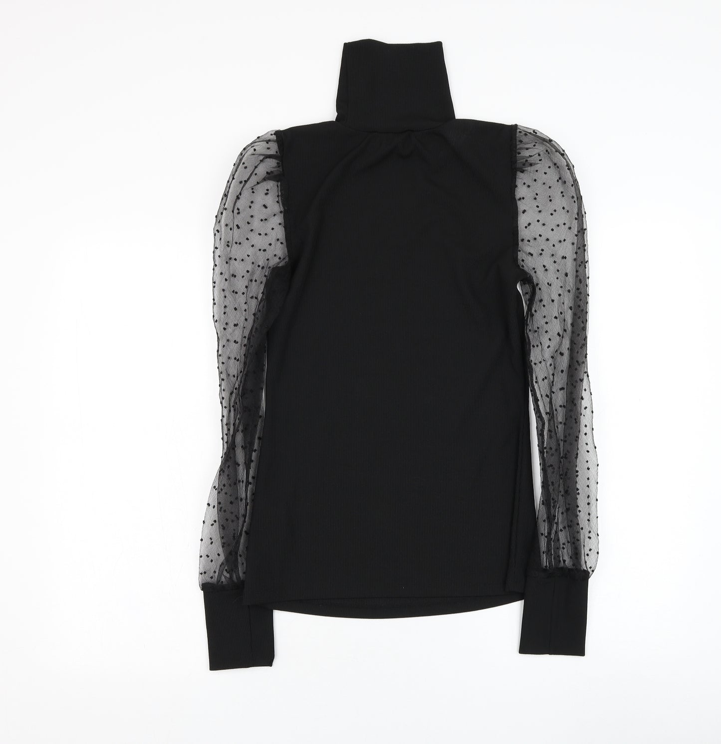 Very Womens Black  Polyester Basic Blouse Size 10 Mock Neck