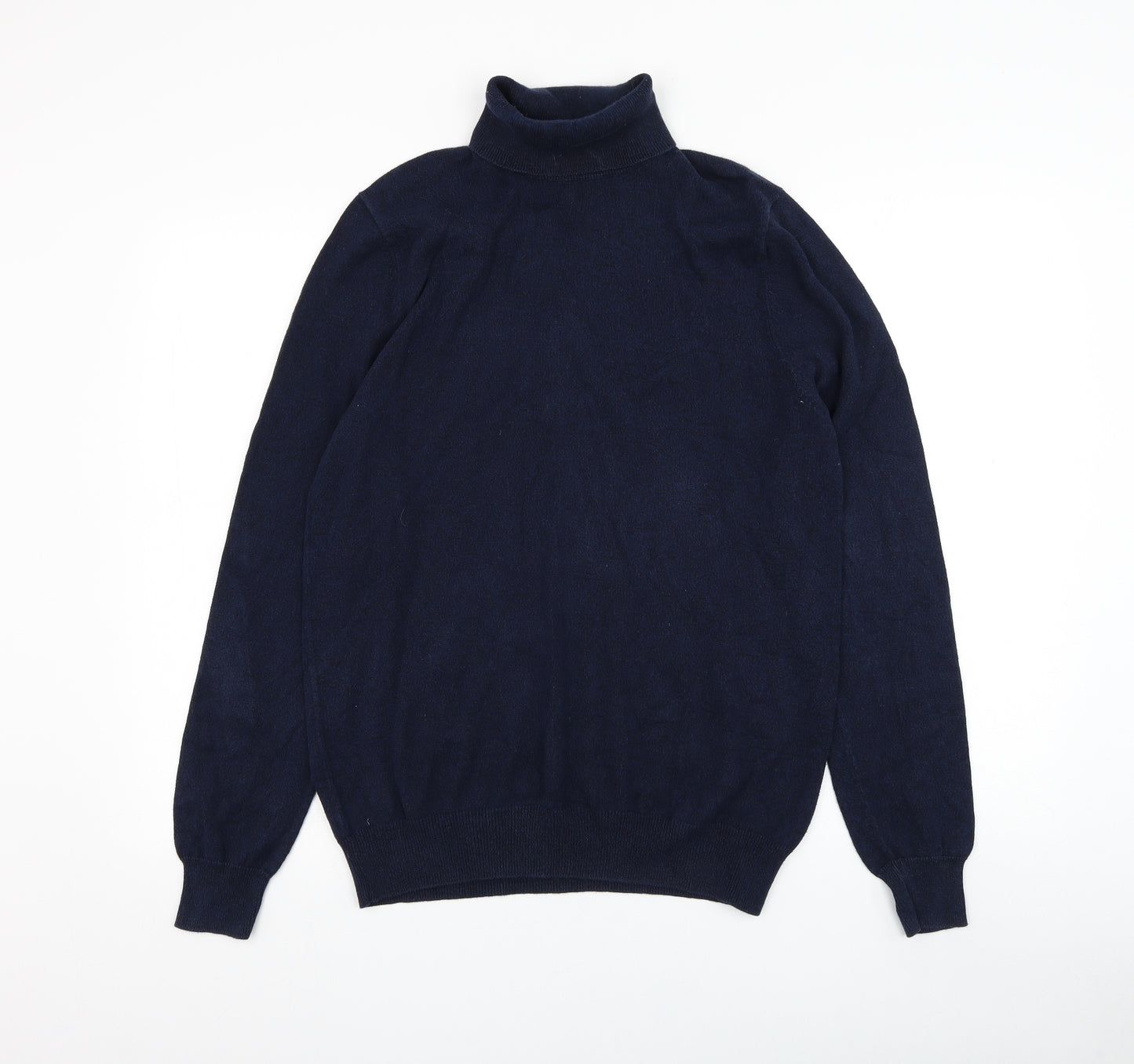Burton Mens Blue Roll Neck  Polyester Pullover Jumper Size M