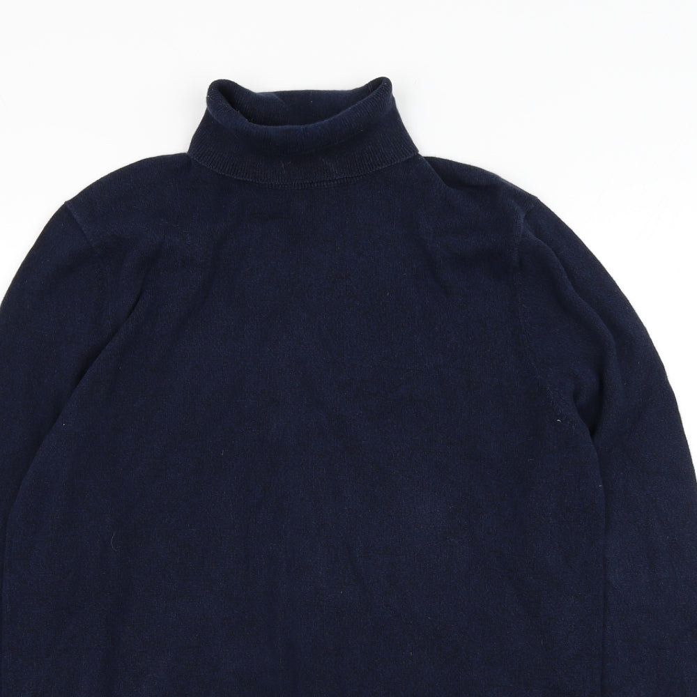 Burton Mens Blue Roll Neck  Polyester Pullover Jumper Size M