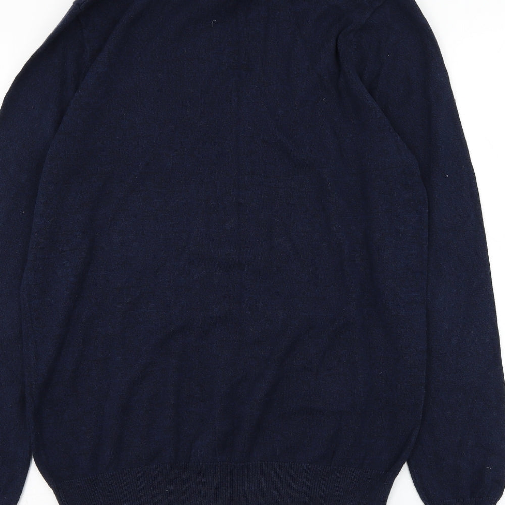 Burton Mens Blue Roll Neck  Polyester Pullover Jumper Size M