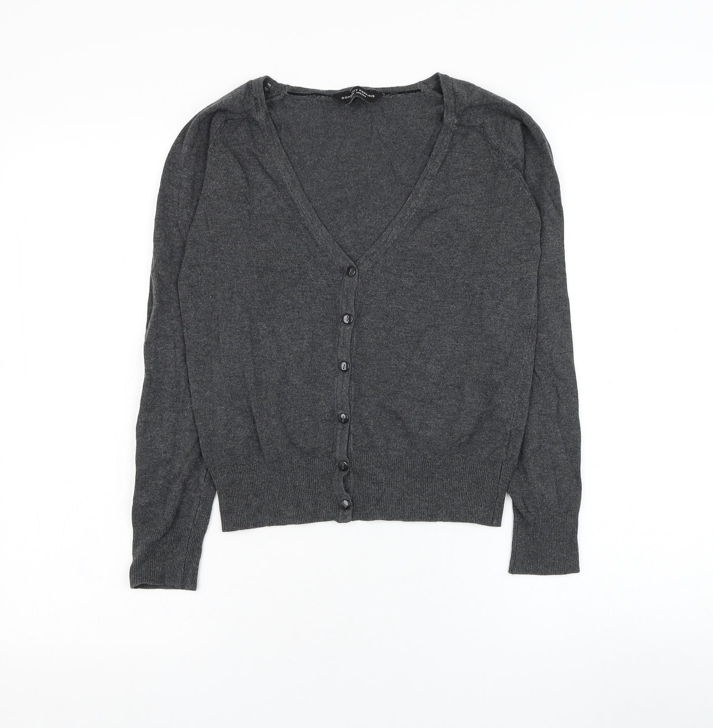 Dorothy Perkins Womens Grey V-Neck  Viscose Cardigan Jumper Size 10