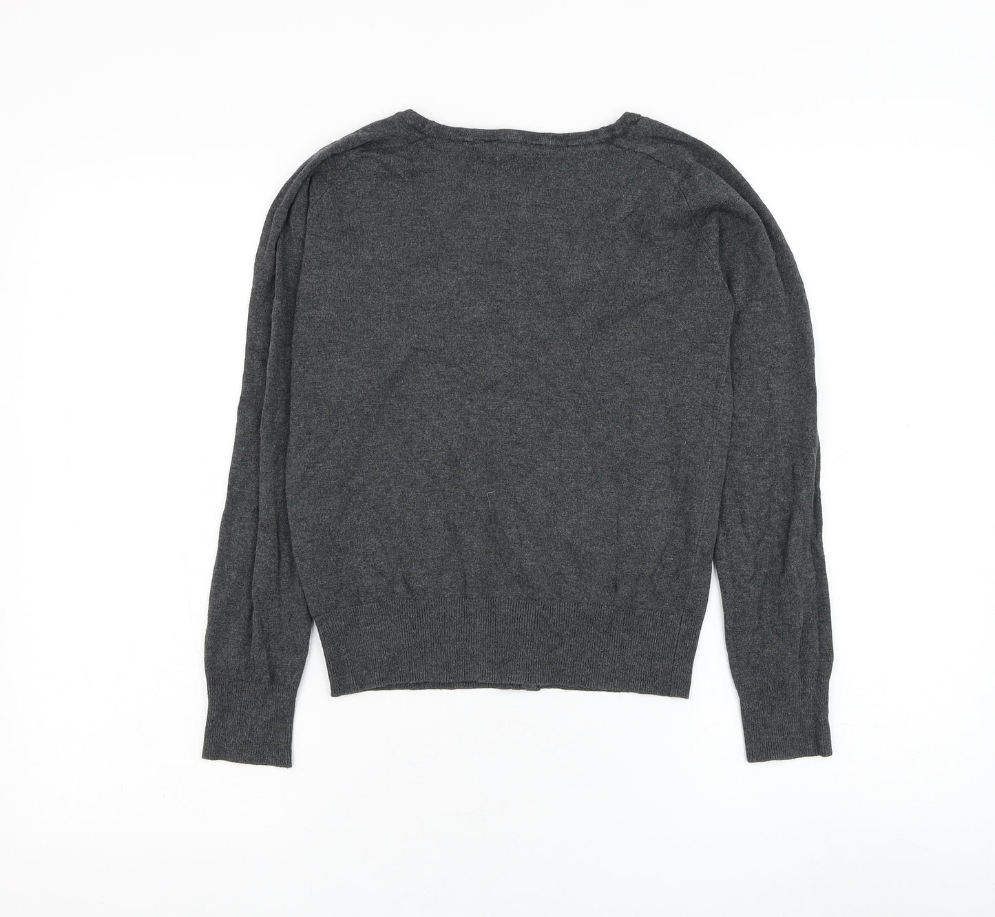 Dorothy Perkins Womens Grey V-Neck  Viscose Cardigan Jumper Size 10