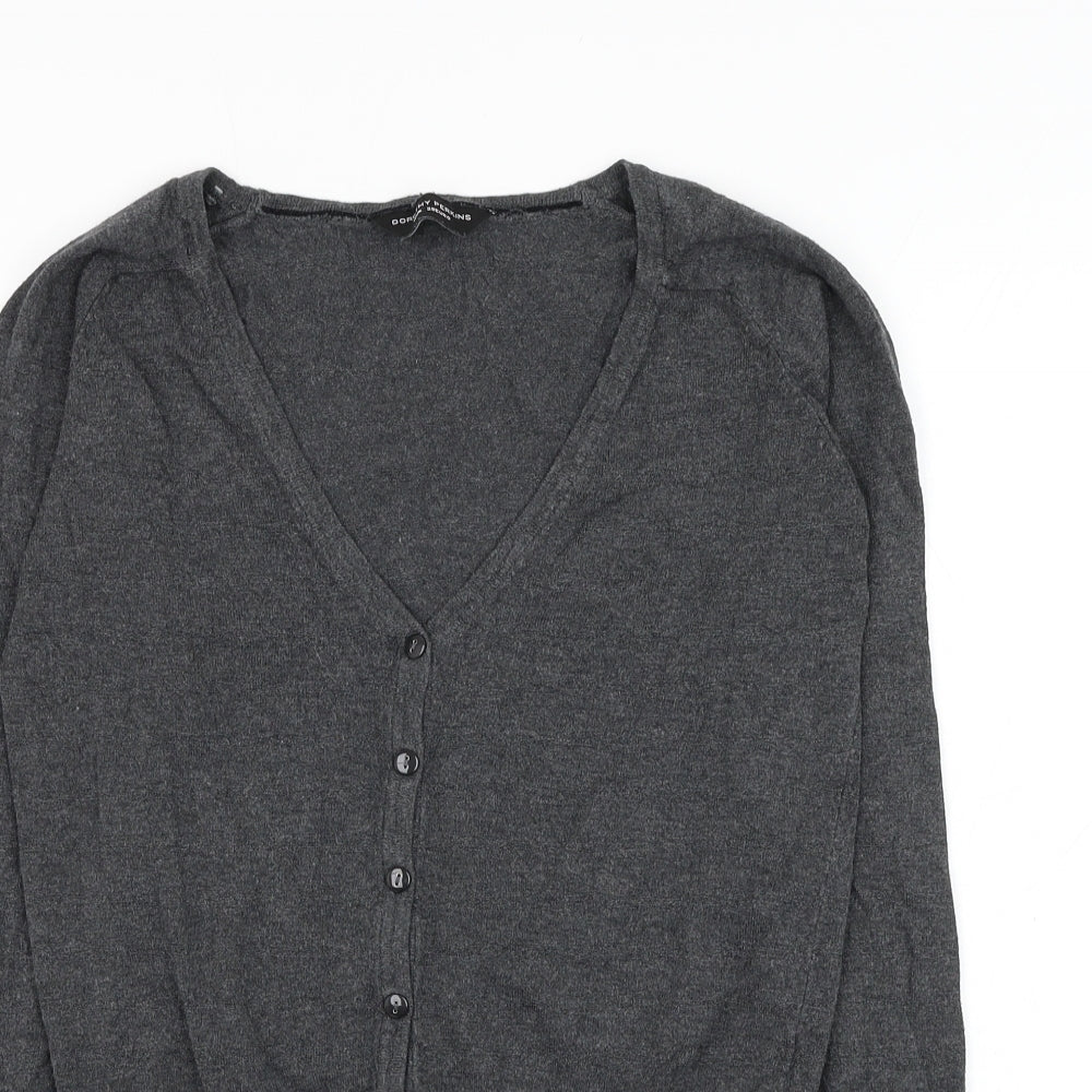 Dorothy Perkins Womens Grey V-Neck  Viscose Cardigan Jumper Size 10