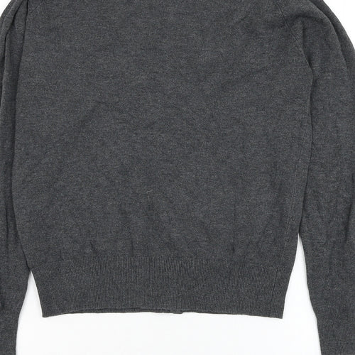 Dorothy Perkins Womens Grey V-Neck  Viscose Cardigan Jumper Size 10