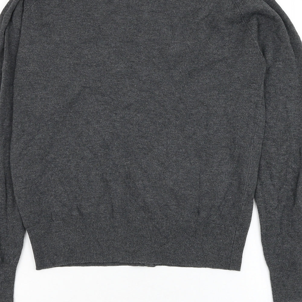 Dorothy Perkins Womens Grey V-Neck  Viscose Cardigan Jumper Size 10