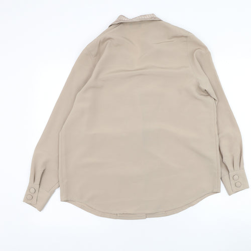 Heather Valley Womens Brown  Polyester Basic Blouse Size 12 Collared