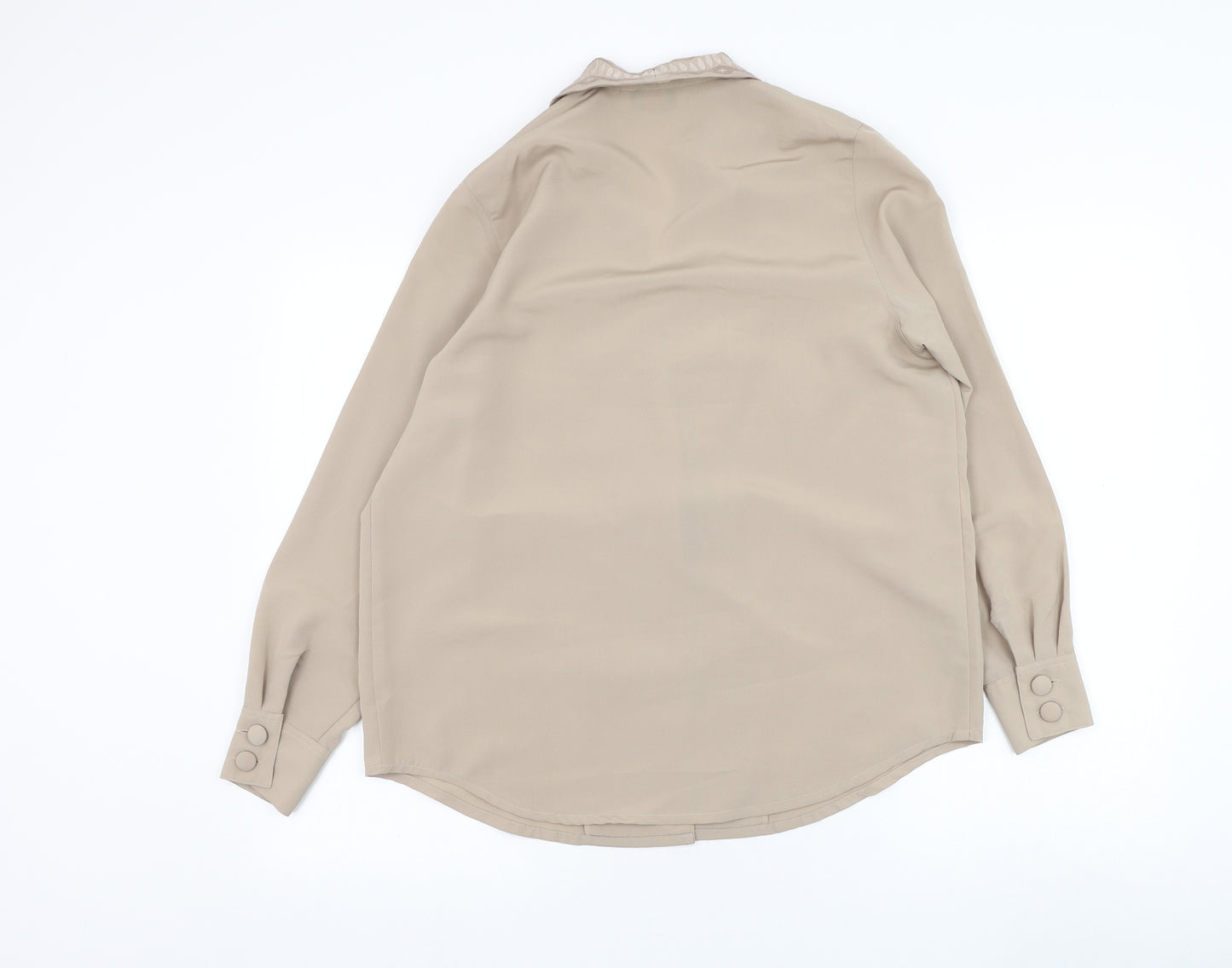 Heather Valley Womens Brown  Polyester Basic Blouse Size 12 Collared