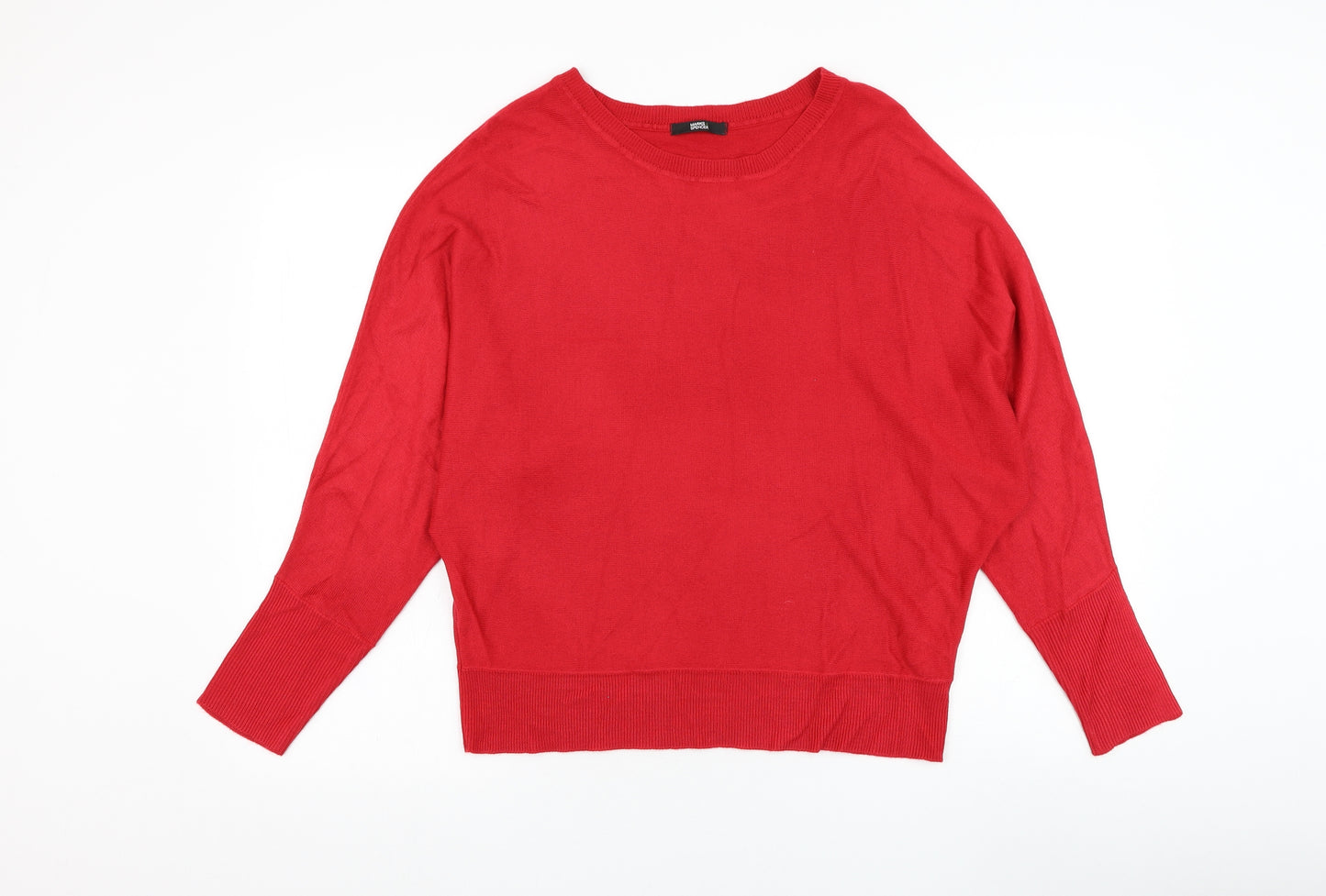Marks and Spencer Womens Red Round Neck  Acrylic Pullover Jumper Size 12