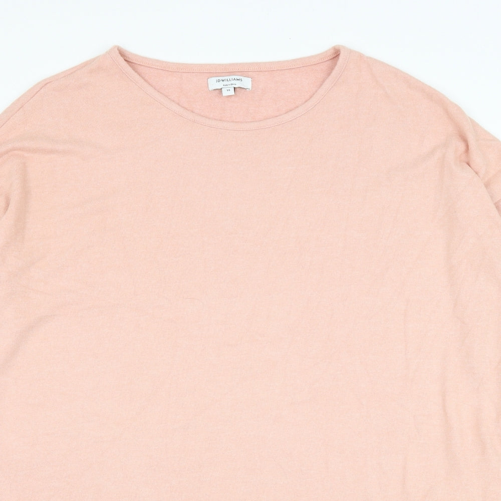J.D Williams Womens Pink Round Neck  Viscose Pullover Jumper Size 14