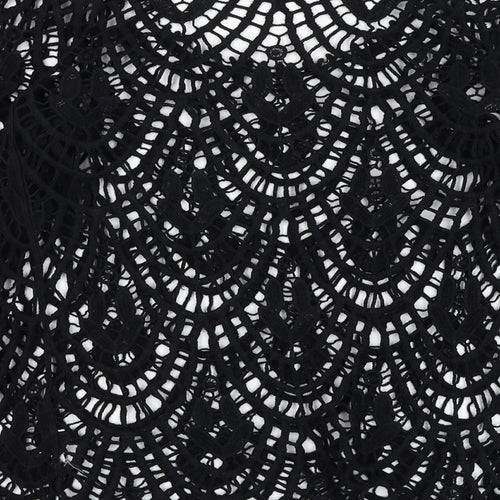 Mandi Womens Black Round Neck  Polyester Pullover Jumper Size 10