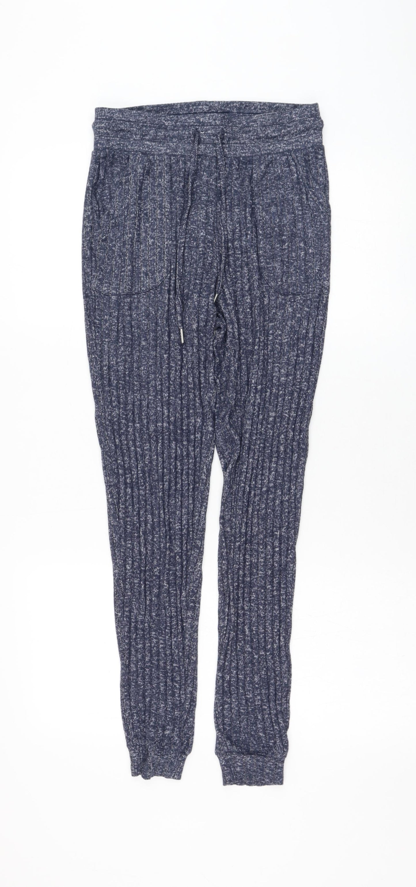 Primark Womens Blue  Viscose Jogger Trousers Size 6 L28 in Regular Drawstring