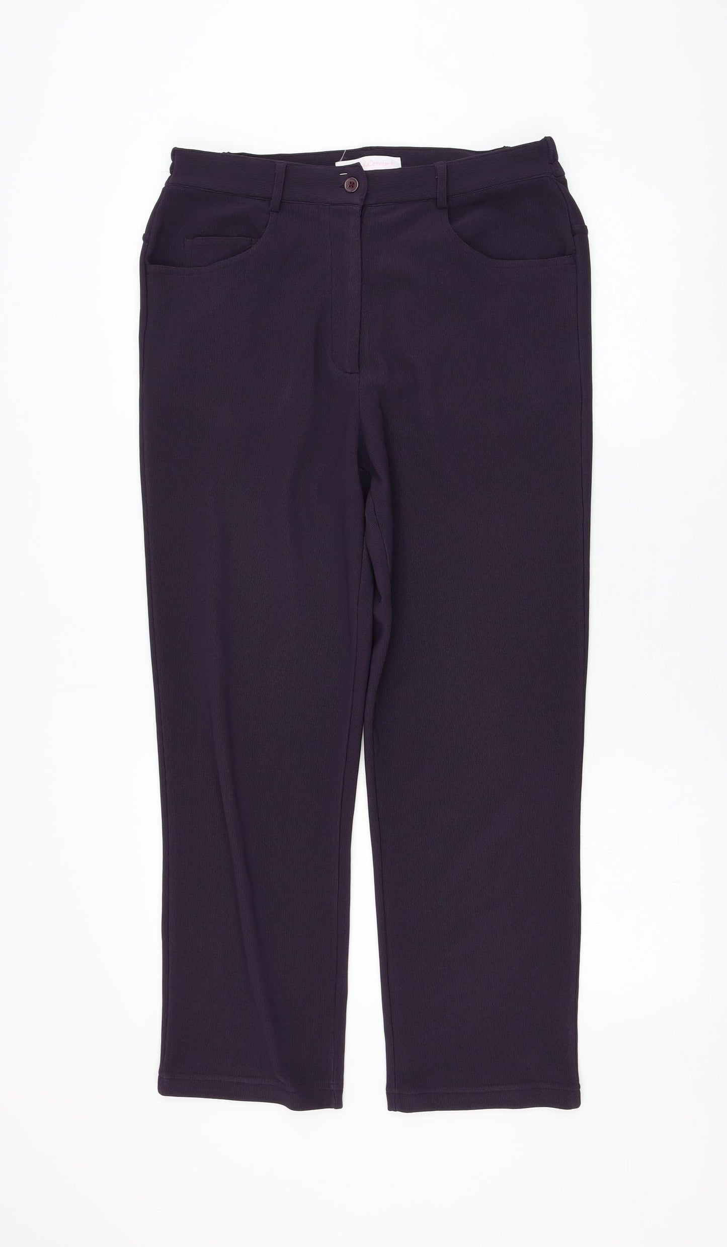 Casual Comfort Womens Purple  Polyester Trousers  Size 12 L27 in Regular Zip
