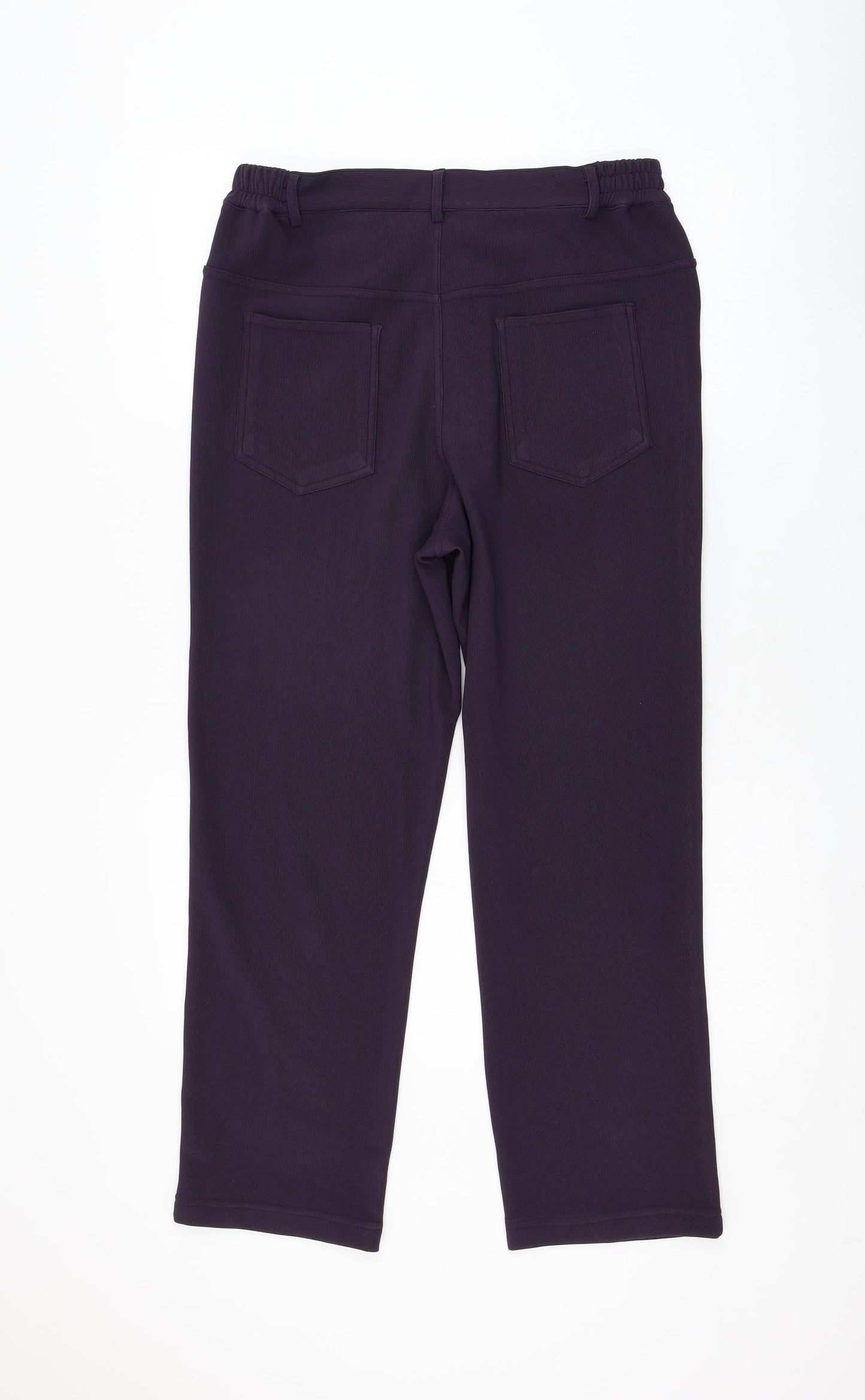 Casual Comfort Womens Purple  Polyester Trousers  Size 12 L27 in Regular Zip