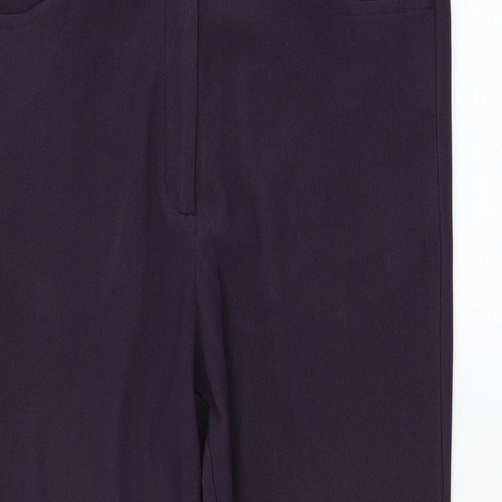 Casual Comfort Womens Purple  Polyester Trousers  Size 12 L27 in Regular Zip