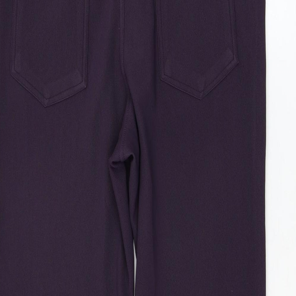Casual Comfort Womens Purple  Polyester Trousers  Size 12 L27 in Regular Zip