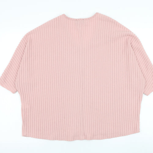 New Look Womens Pink Round Neck  Polyester Pullover Jumper Size S