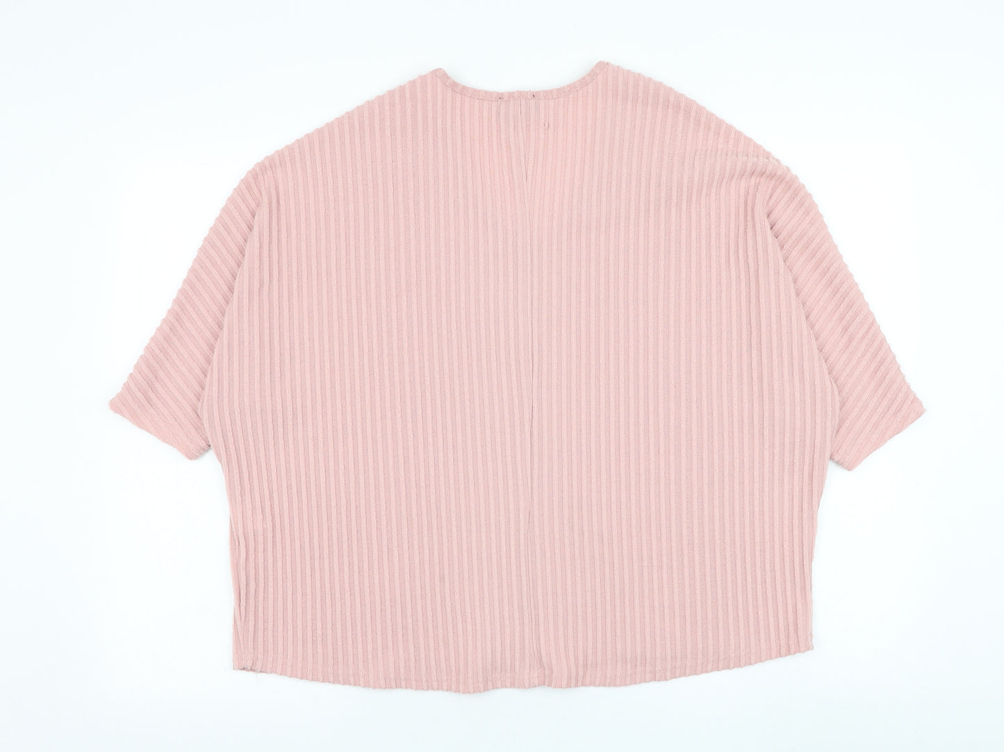 New Look Womens Pink Round Neck  Polyester Pullover Jumper Size S