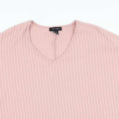 New Look Womens Pink Round Neck  Polyester Pullover Jumper Size S