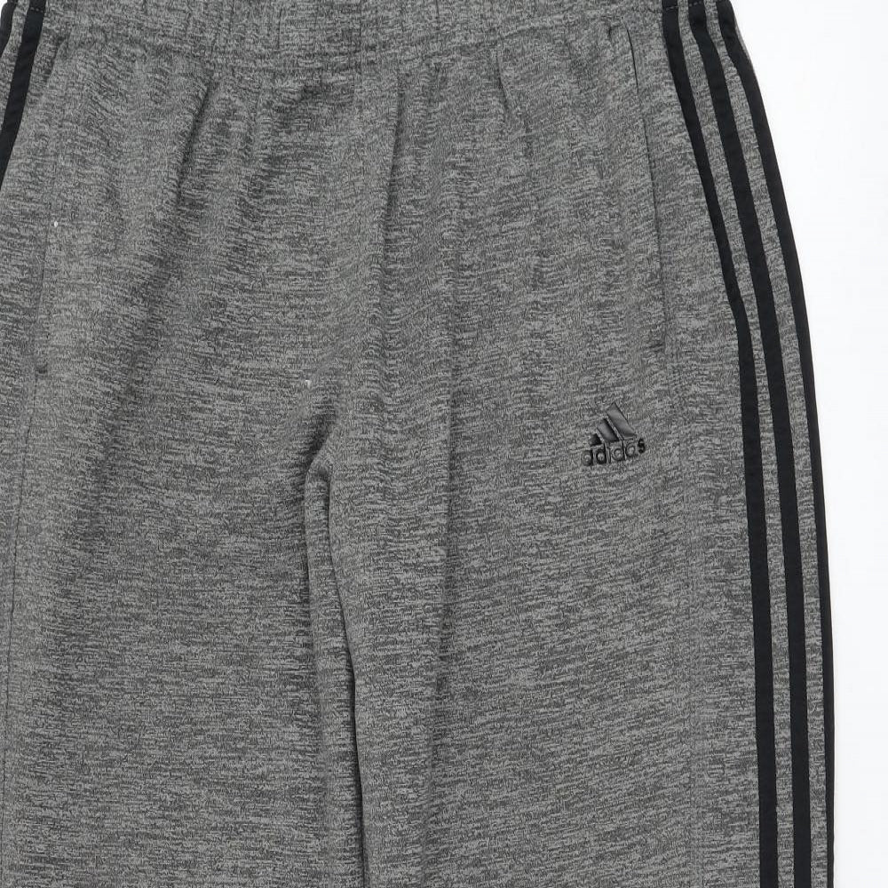 adidas Mens Grey  Polyester Jogger Trousers Size XL L27 in Regular