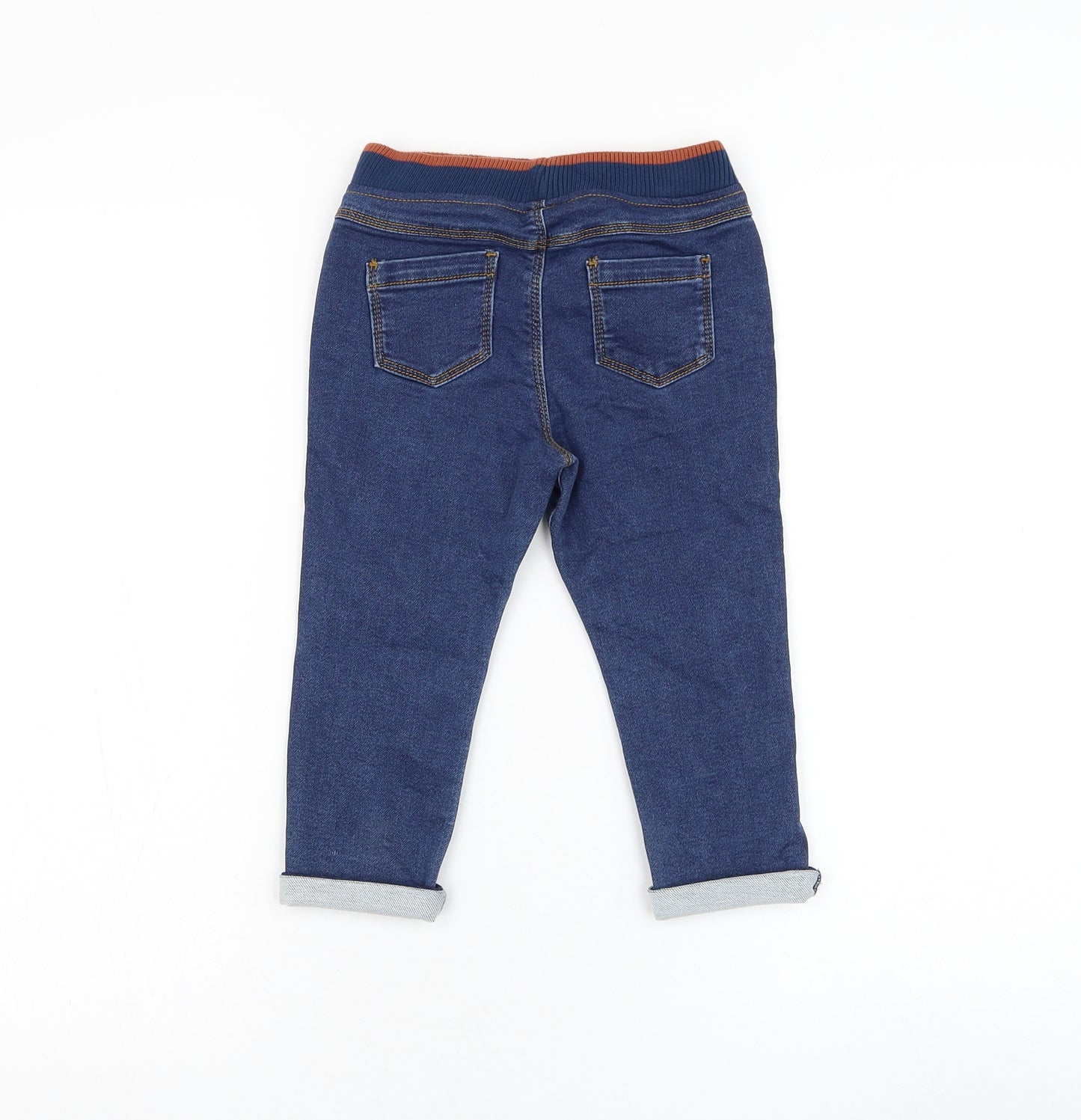 F&F Boys Blue  Cotton Capri Jeans Size 18-24 Months  Pullover