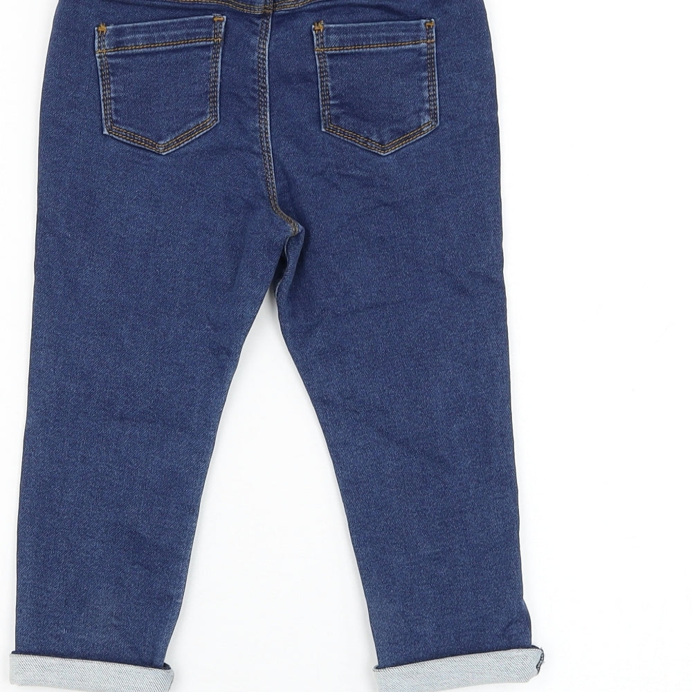 F&F Boys Blue  Cotton Capri Jeans Size 18-24 Months  Pullover