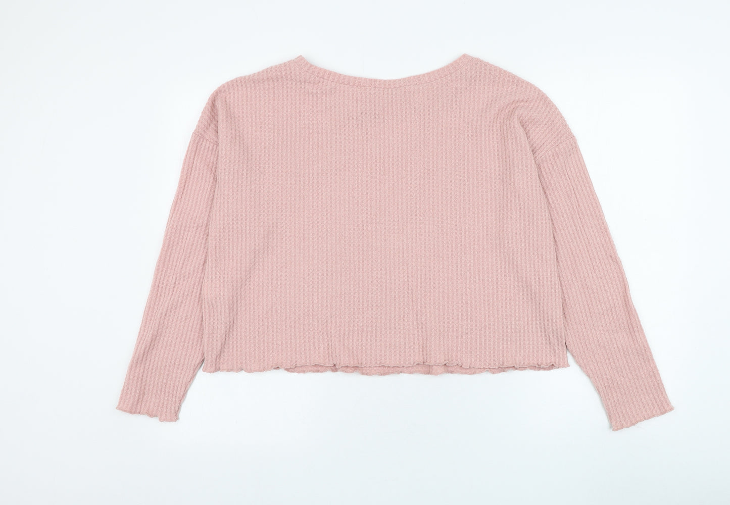 New Look Womens Pink Round Neck  Polyester Pullover Jumper Size M