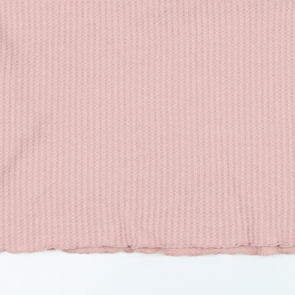 New Look Womens Pink Round Neck  Polyester Pullover Jumper Size M