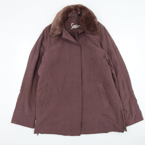 Soon Womens Purple   Overcoat Coat Size 14  Zip