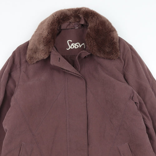 Soon Womens Purple   Overcoat Coat Size 14  Zip