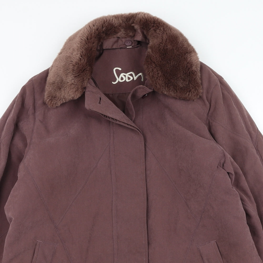 Soon Womens Purple   Overcoat Coat Size 14  Zip