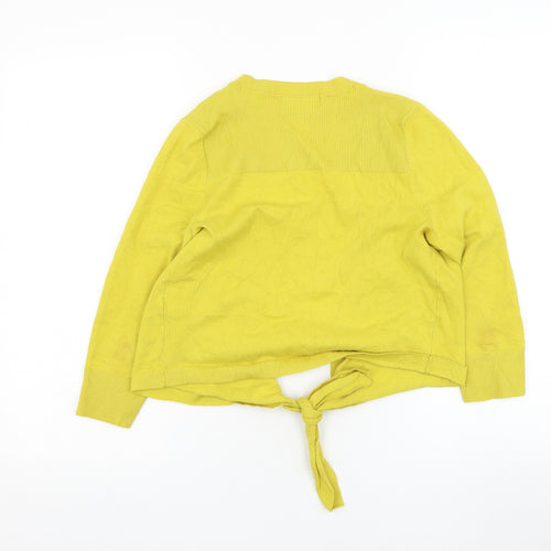 Wallis Womens Yellow V-Neck  Cotton Cardigan Jumper Size S
